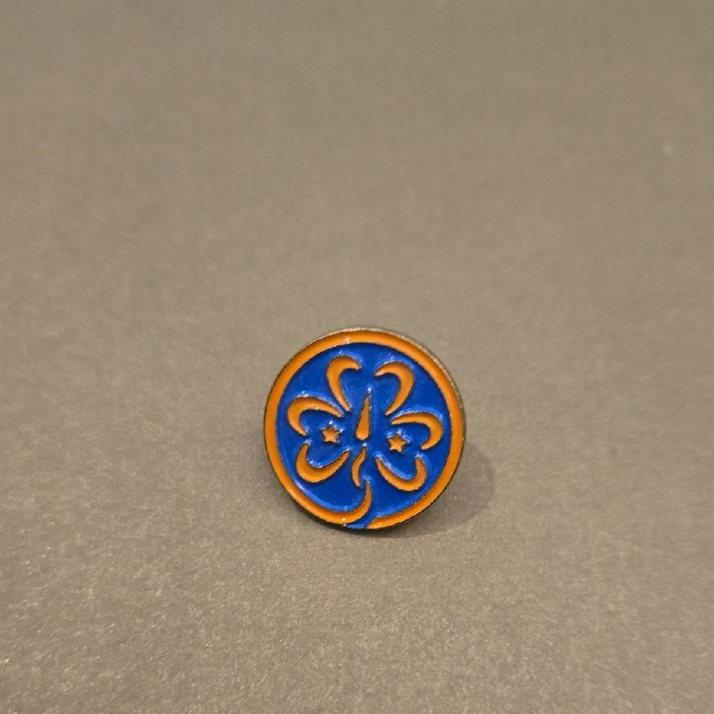 Blue and Orange Floral Girl Scouts Pin